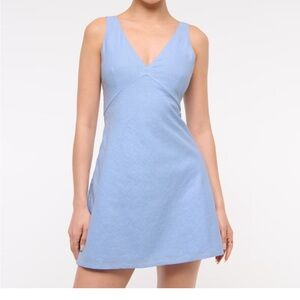 NWT Abercrombie V neck linen mini dress